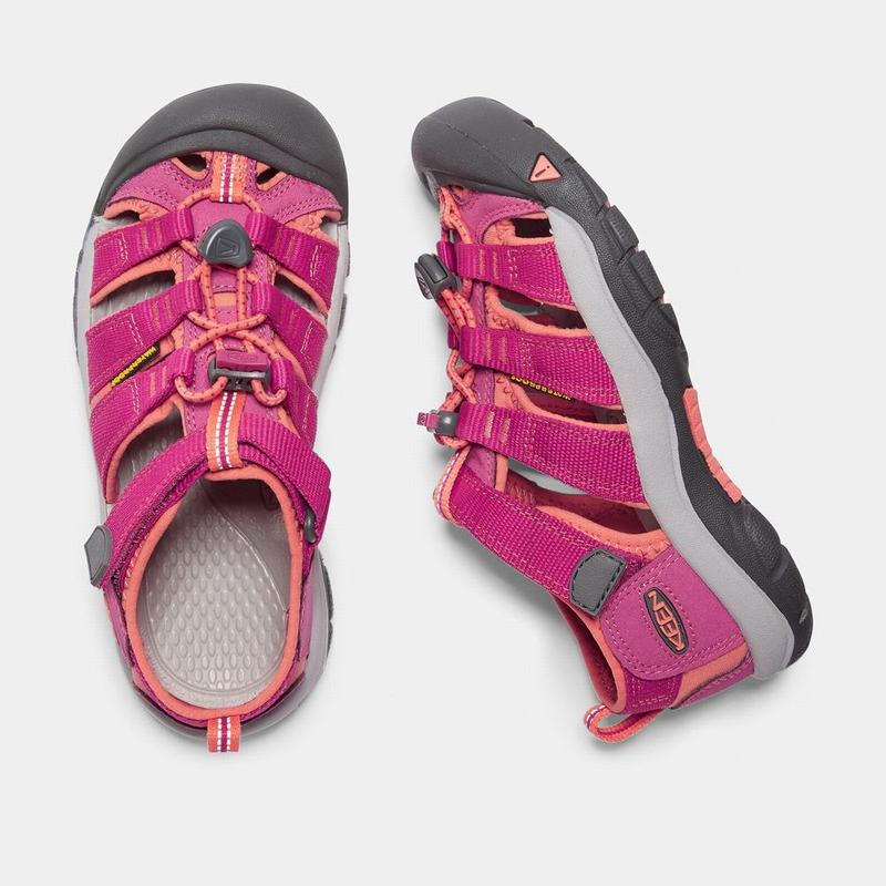 Keen Newport H2 Kids Sandals Purple/Coral Outlet (9026-SJYHQ)